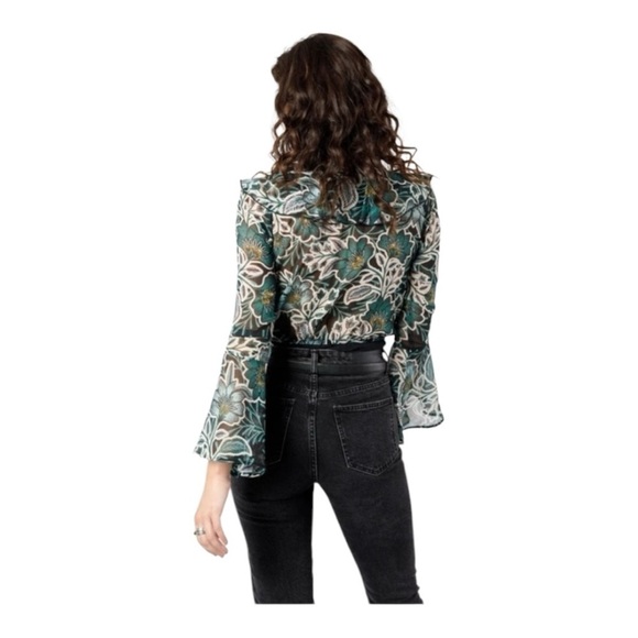 NWT! Band of Gypsies Band of the Free Bonnie Black Emerald Bodysuit. Size Medium - Picture 2 of 11